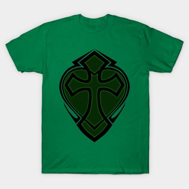 Cross & Heart - Green T-Shirt by ForsakenSky